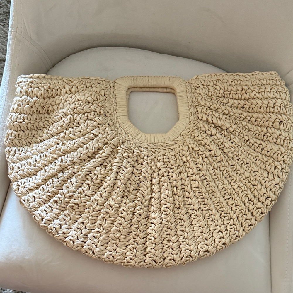 SHEIN Cream Crochet Tote Bag